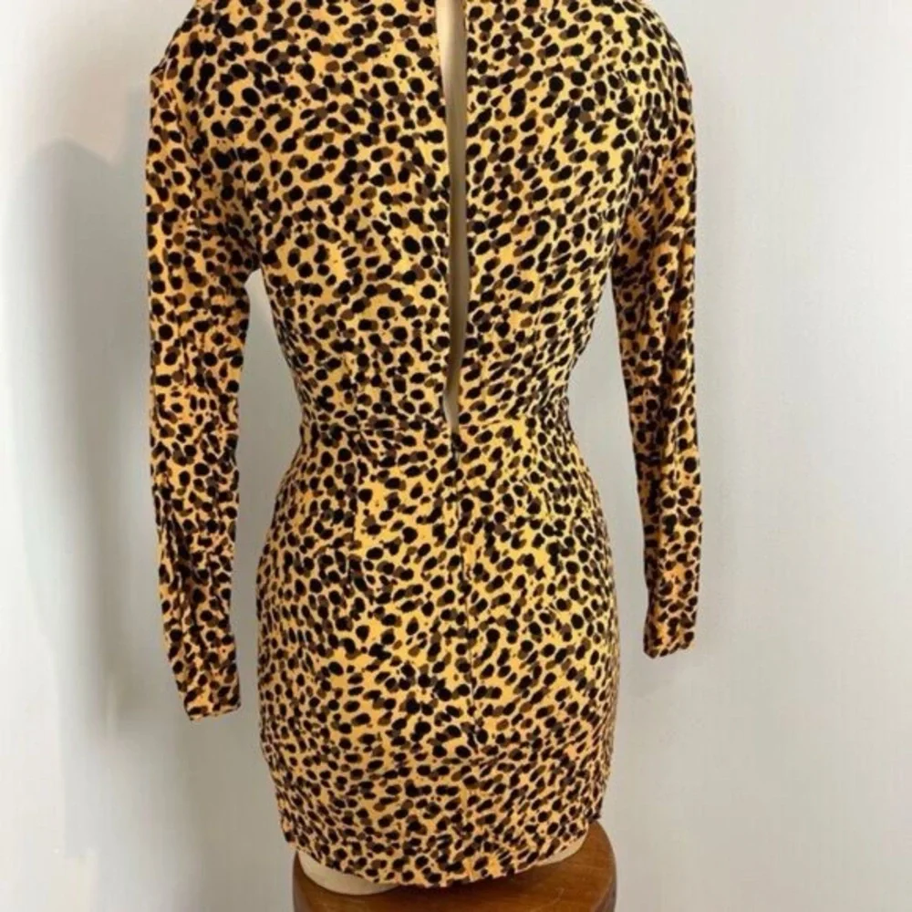 Stockholm Atelier Other Stories Womens 2 Cheetah Yellow Black Bodycon Dress - Picture 4 of 16